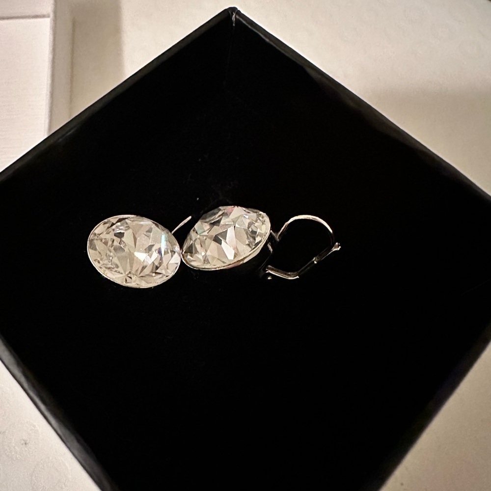Swarovski Silver Crystal Drop Earrings